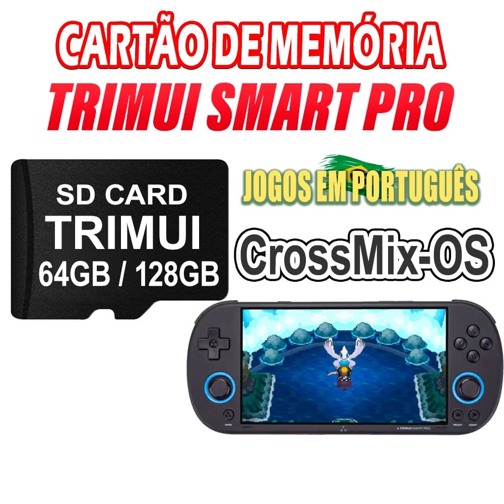 Cartão de Memória para TrimUI Smart Pro com CrossMixOS com Jogos 64GB 128GB