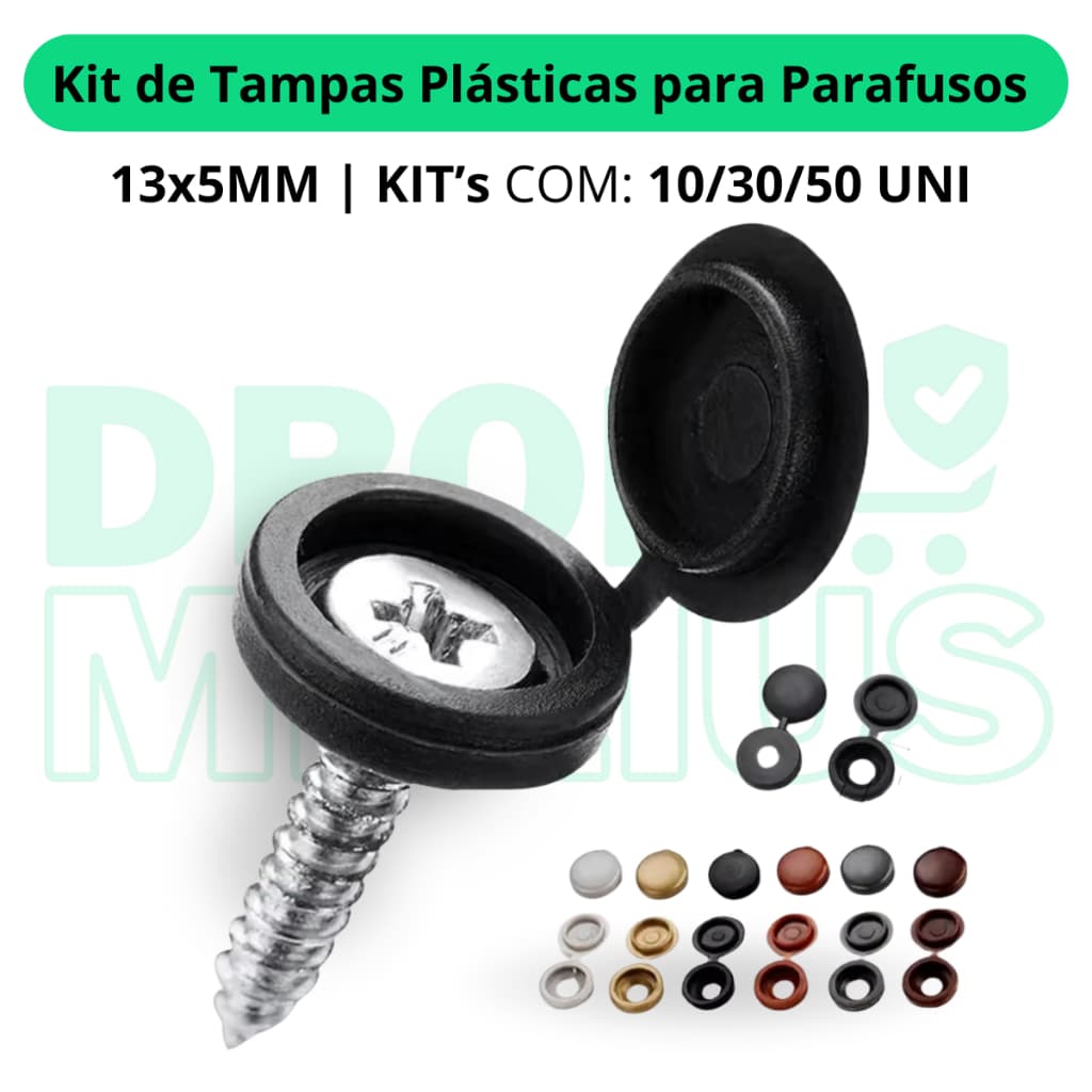 Kit de Tampas Plásticas para Parafusos e Roscas, Protetores Decorativos para Móveis e Carro