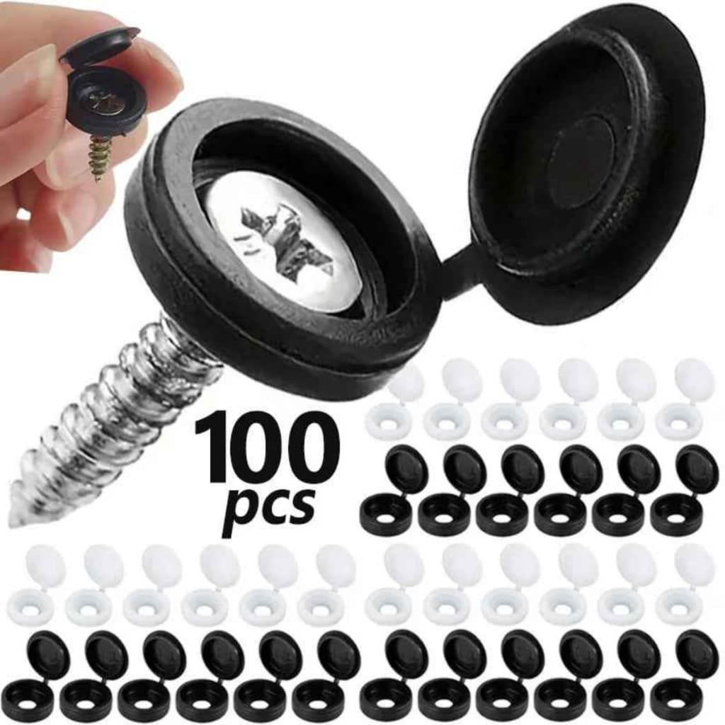 Kit 100 Tampas Plásticas para Parafusos e Roscas – Protetores Decorativos para Móveis e Carro