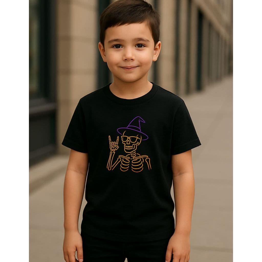 Camiseta Infantil Juvenil Halloween Dia das Bruxas Caveira