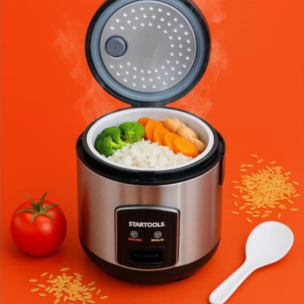 Panela de Arroz Elétrica 1L 220V para Cozinhar Rápida, Antiaderente e com Função Vapor