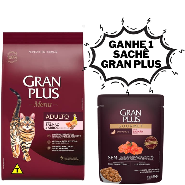 Ração Gran Plus Menu Gatos Adultos Salmão 3kg