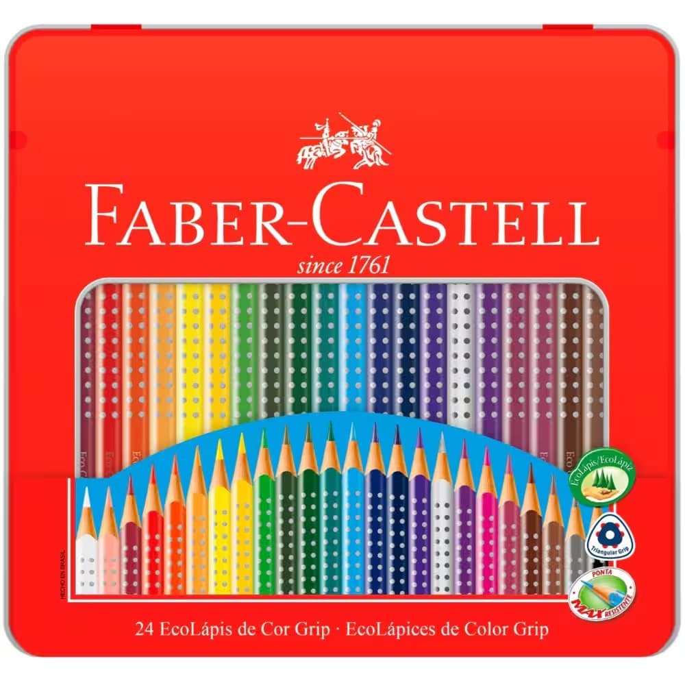 Lápis de Cor Eco Triangular Grip 24 Cores - Faber-Castell