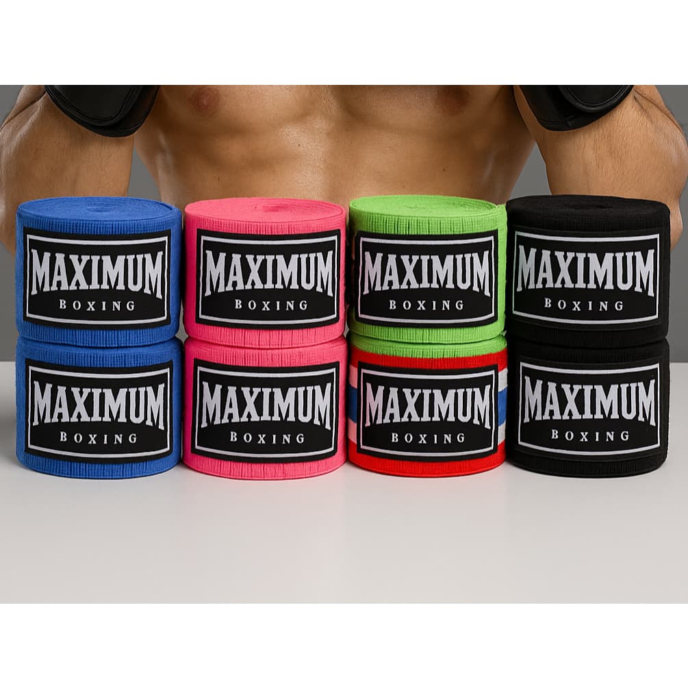 Bandagem Maximum 3 Metros– Várias Cores” (azul, rosa, verde, preta e vermelha Tailândia)
