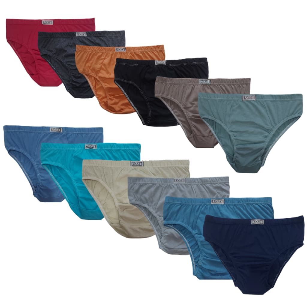 Kit 12 Cuecas Slip 100% Algodão Masculina Super Qualidade Confortável e Respirável