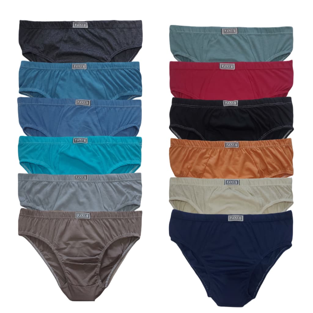 Kit 12 Cuecas Slip 100% Algodão Masculina Super Qualidade Confortável e Respirável