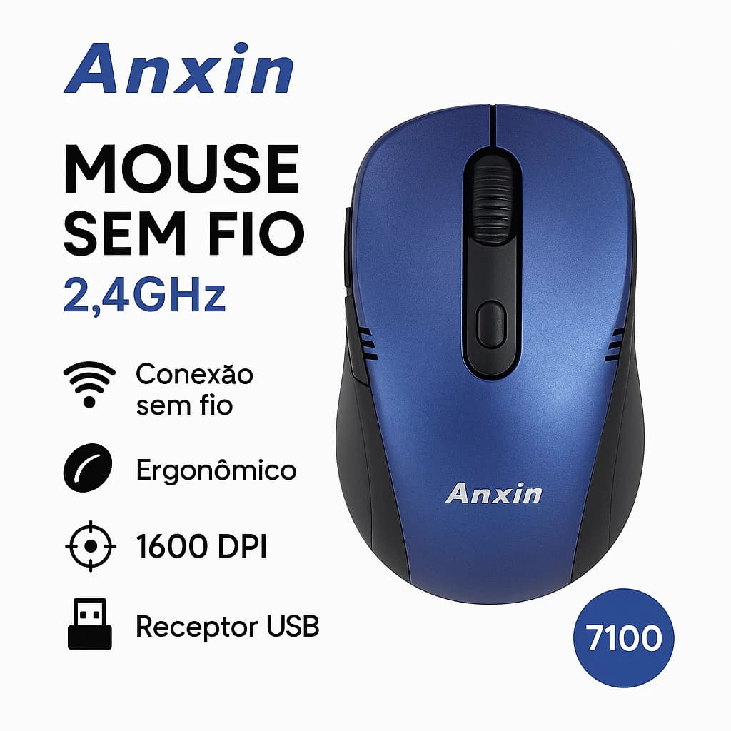 MOUSE USB SEM FIO 6D ANXIN