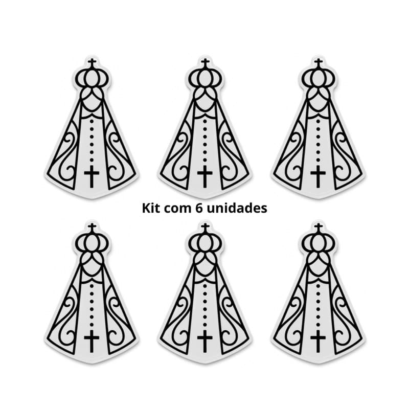 Adesivo Nossa Senhora Aparecida Kit Com 6 ou 12 Atacado Adesivo 3D Resinado
