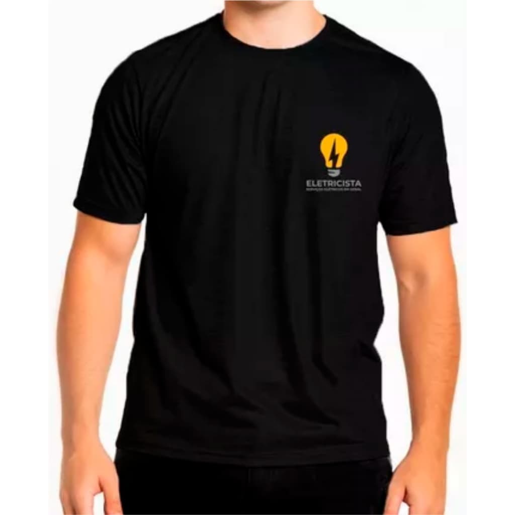 Camiseta Poliviscose Eletricista uniforme profissional para identidade do profissional malha super prática confortável