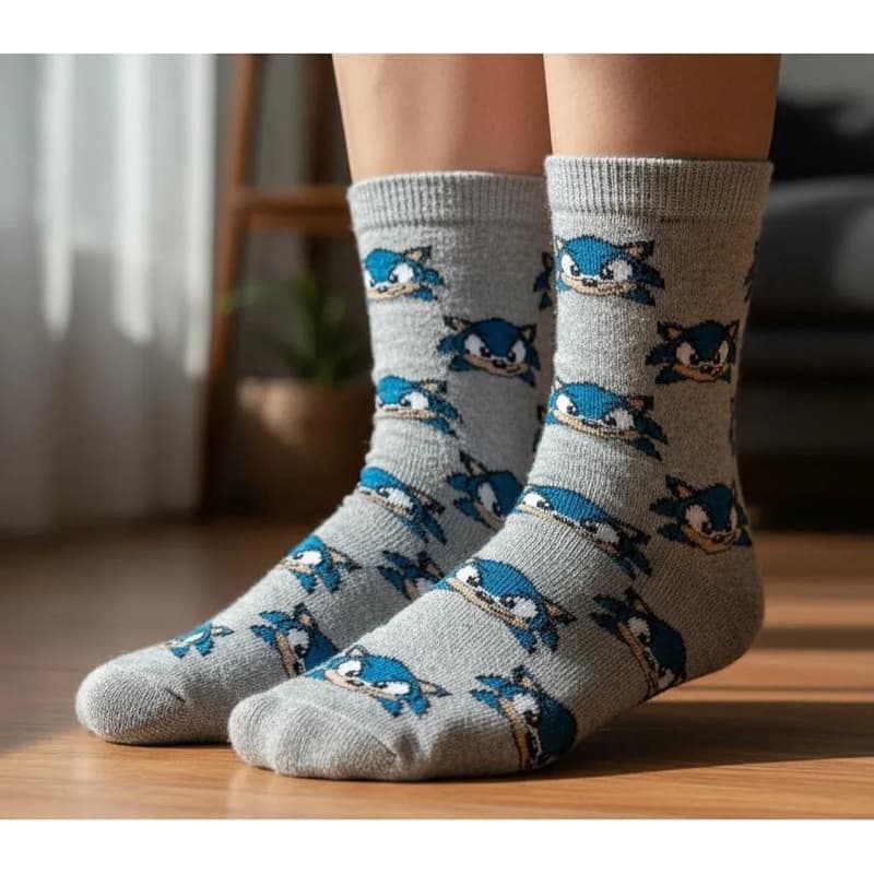 Meia Divertida + Óculos Infantil Meia Cano Médio Algodão -  Meias de Personagem  flanelada meia de g
