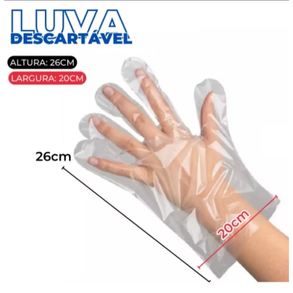 Luva Plástica Descartável Iamo C/100