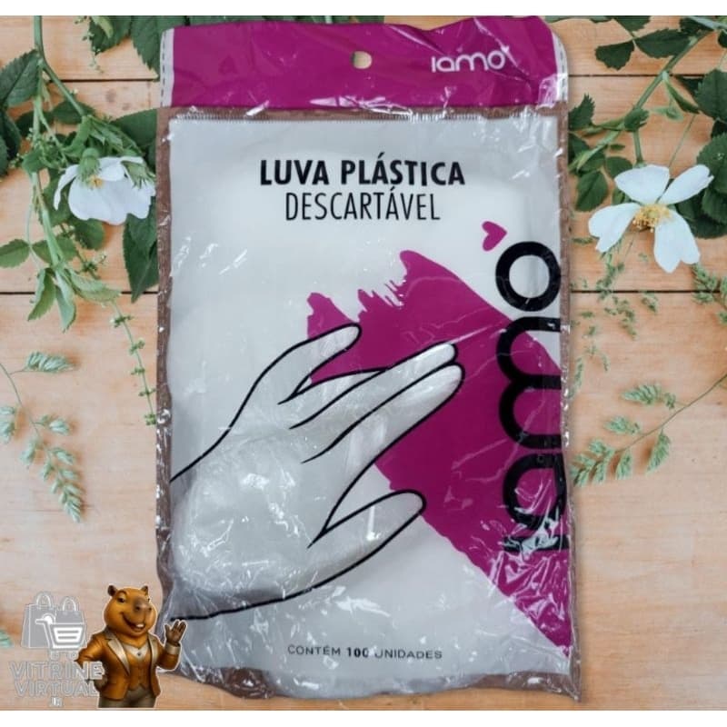Luvas Plásticas Descartáveis Multiuso Transparente Proteção e Higiene (100 luvas )