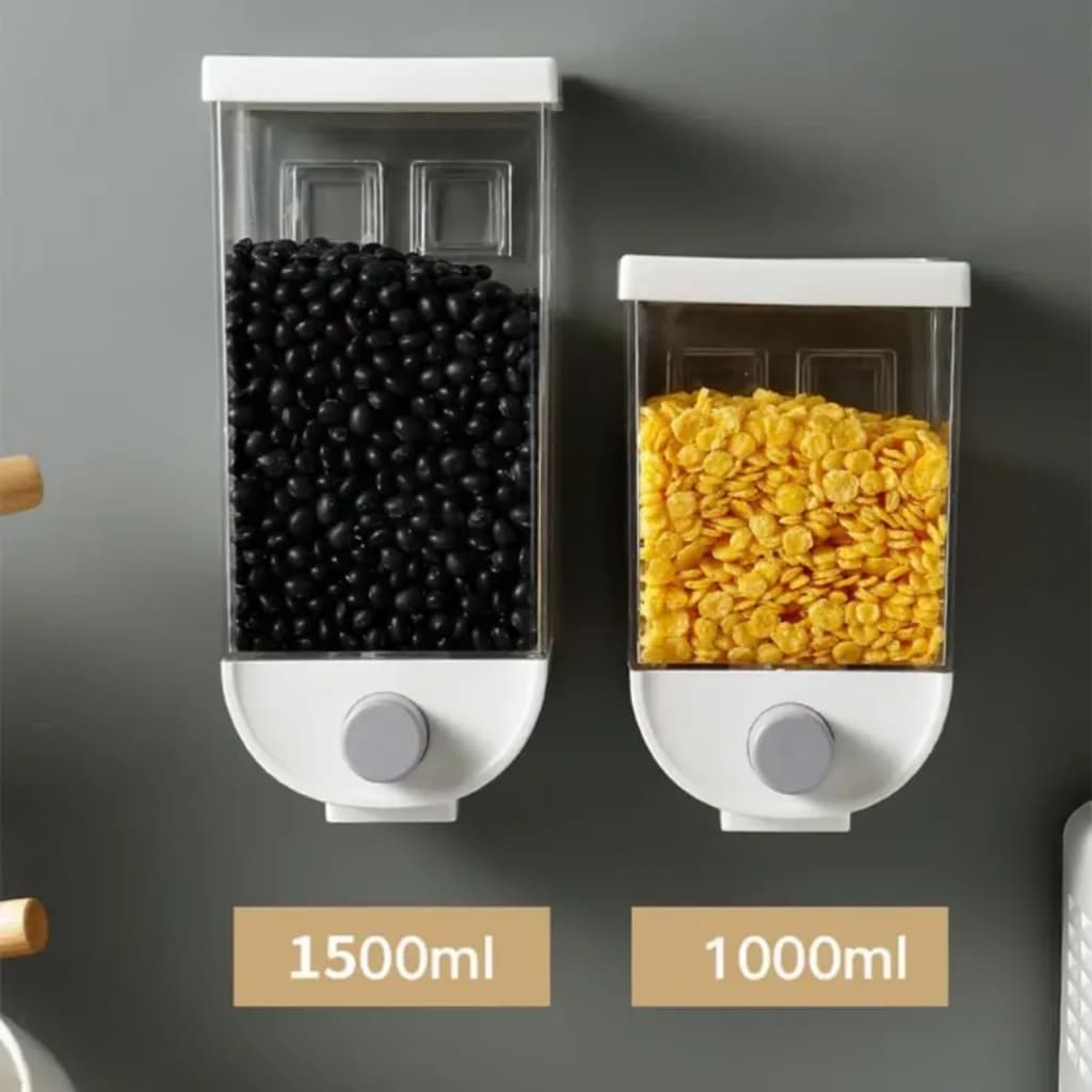 Dispense De Alimentos Cereais Ração Para Parede Quadrado 1L/1,5L