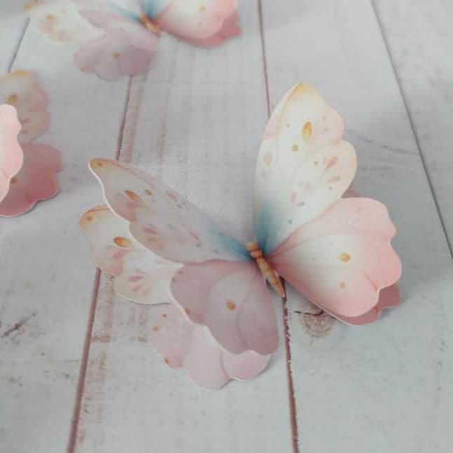 Borboleta 3D em Papel Fotográfico ou Offset – TAMANHO 10CM*8CM / 15CM*11,5CM | Menina Arteira Personalizados