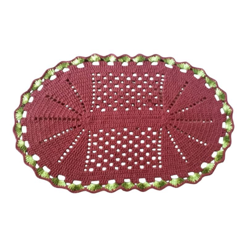 Tapete em crochê oval 46x72cm/ Tapete para banheiro, cozinha, quarto