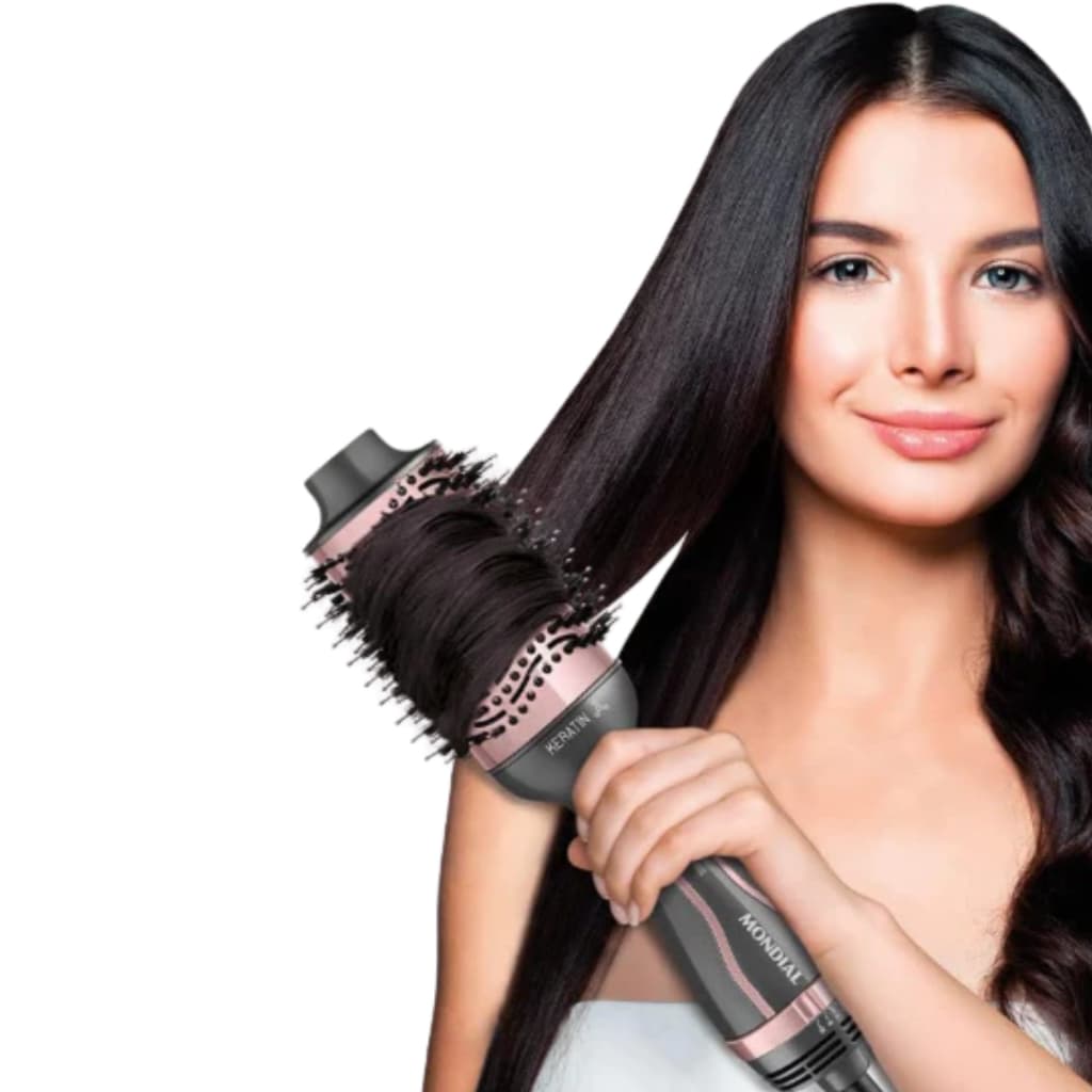 Escova Secadora de Cabelo Profissional Bivolt 1300W com Tecnologia Anti-Frizz para cuidado diário
