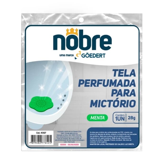 Tela perfumada p/mictório antirrespingo Nobre Menta