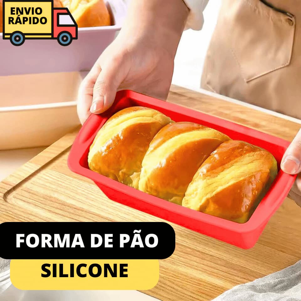 Forma De Silicone Retangular Pão Bolo Gelo Antiaderente Para Forno Microondas E Freezer