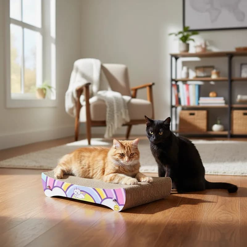 Arranhador Arranhador para gatos cama papelão Arco íris