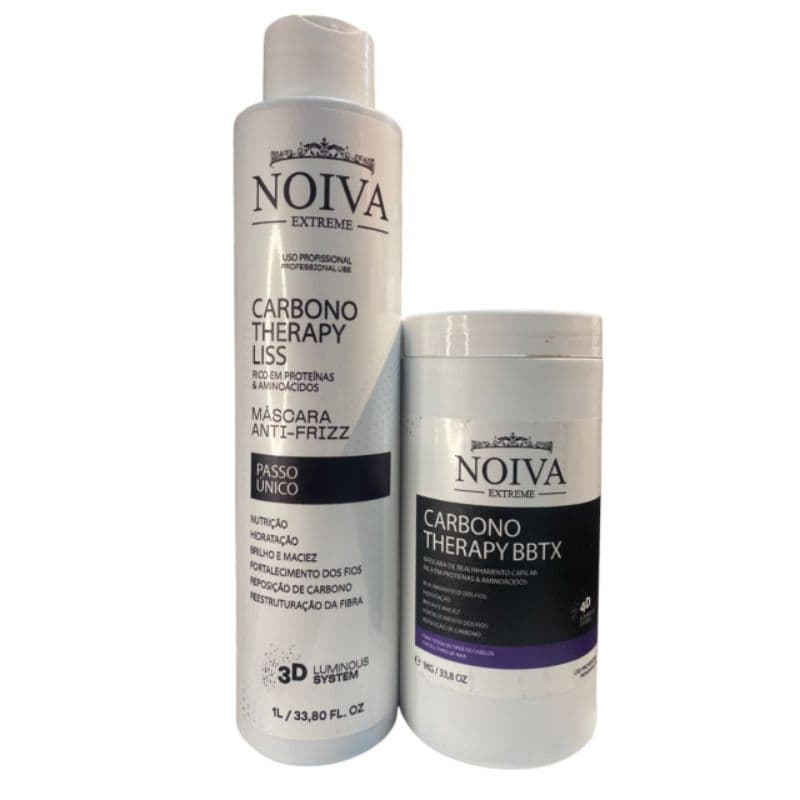Progressiva CARBONO NOIVA  1l + Btox CARBONO NOIVA 1 litro ORGÂNICO Profissional Capilar Noiva Extreme