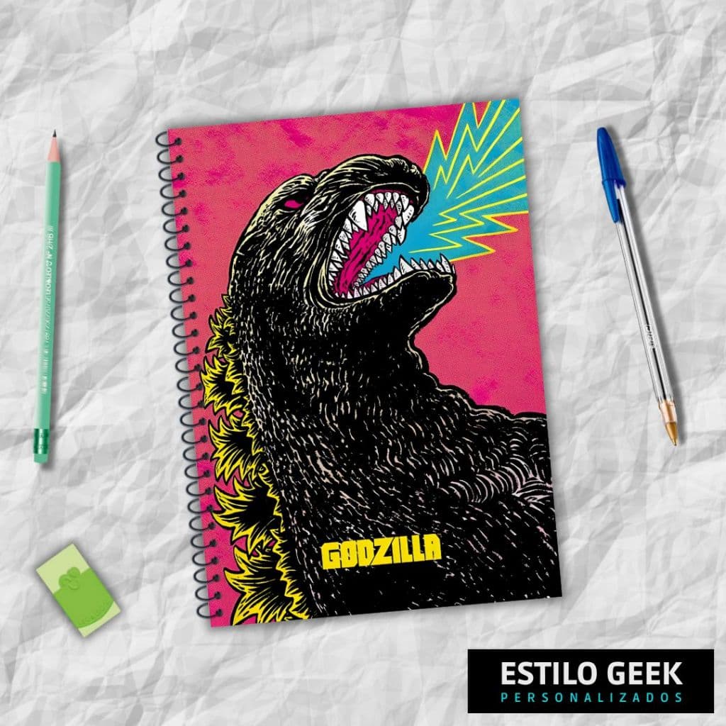 Caderno Godzilla Universitário Personalizado 1 matéria 80 e 10 matérias 160 folhas KONG