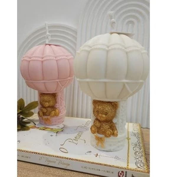 Vela Balão Urso luxo 15cm altura 470 gramas / vela decorativa/ vela aromática/ decoração aesthetic minimalista