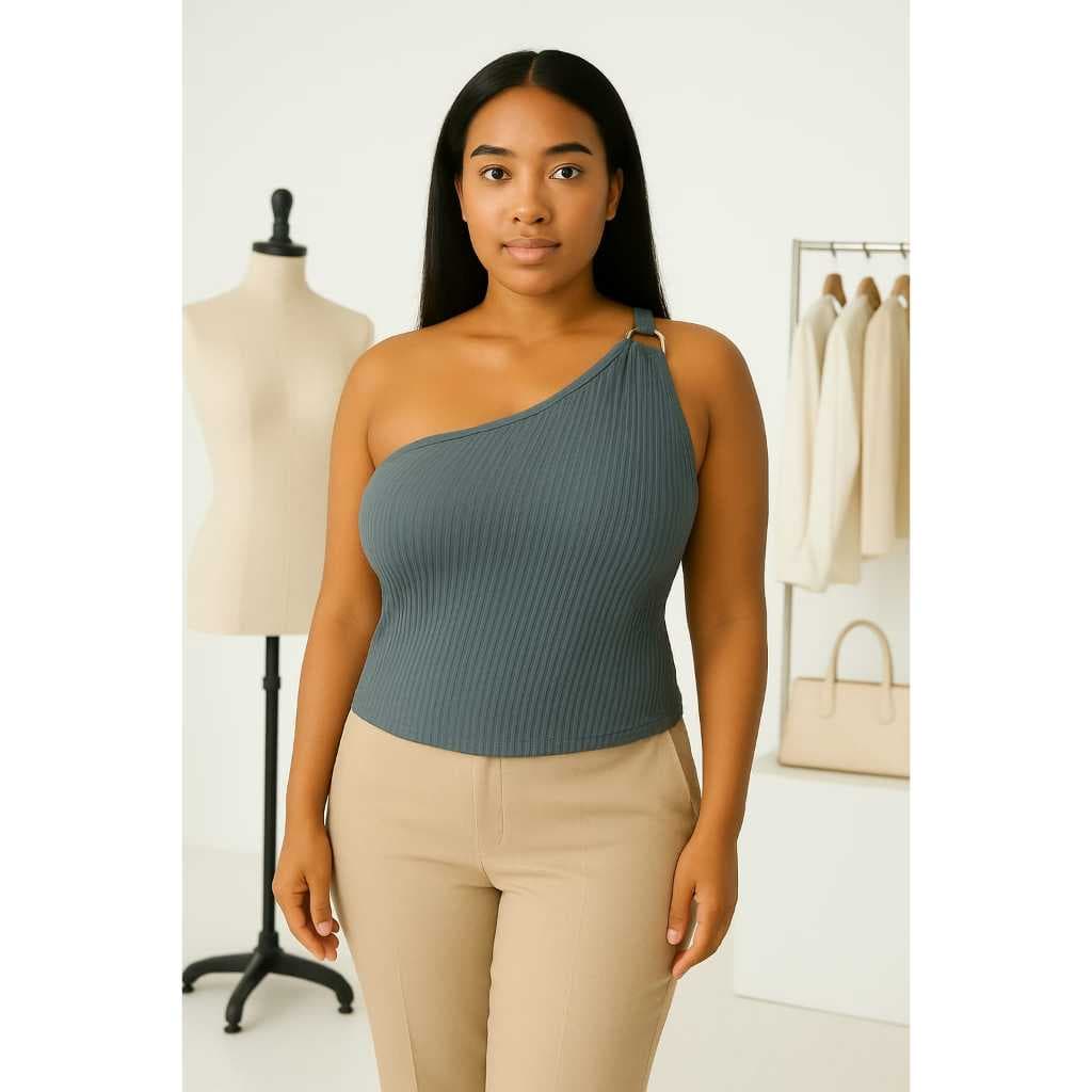Blusa Manga Única Lateral Feminina Blogueira Feminina