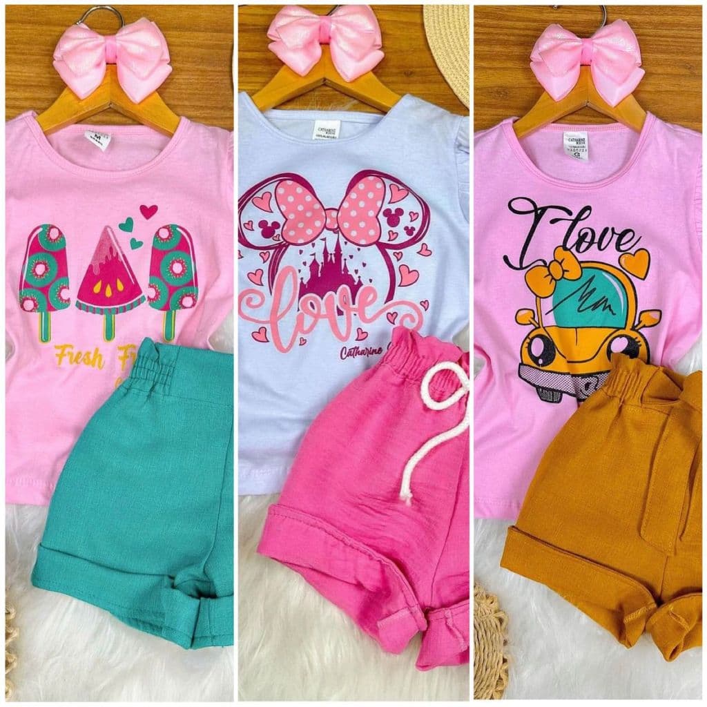 Kit 06 Peças Roupa Infantil Menina Conjunto Verão Feminino lançamento