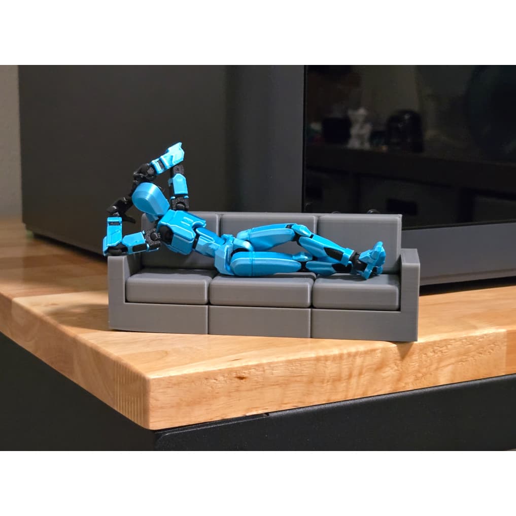 Sofá 3 Lugares para Dummy 13 Acessórios Brinquedo Decoração - Impressão 3D