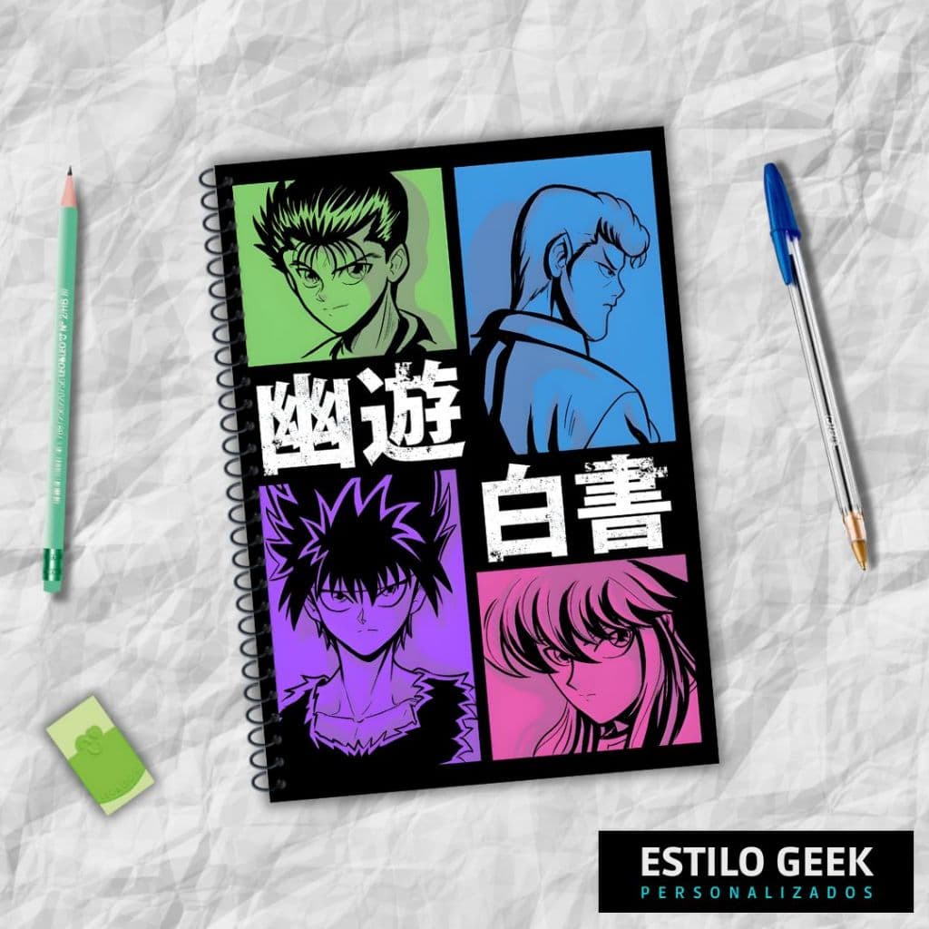 Caderno YuYu Hakusho Universitário Personalizado 1 matéria 80 e 10 matérias 160 folhas