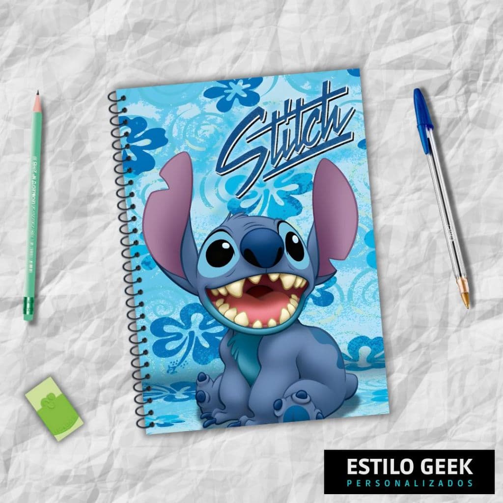 Caderno Disney Lilo e Stitch Universitário Personalizado 1 matéria 80 e 10 matérias 160 folhas vários modelos