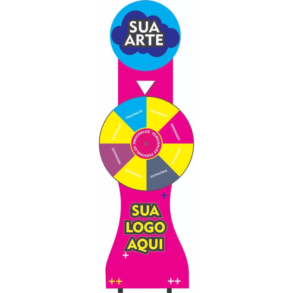 Roleta de Prêmios Personalizada 1,20x40 Sua Arte Premiação Loja Comércio Marte Decora