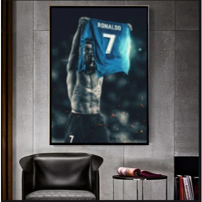 Quadro decorativo Cristiano Ronaldo CR7 arte esportiva parede lendário