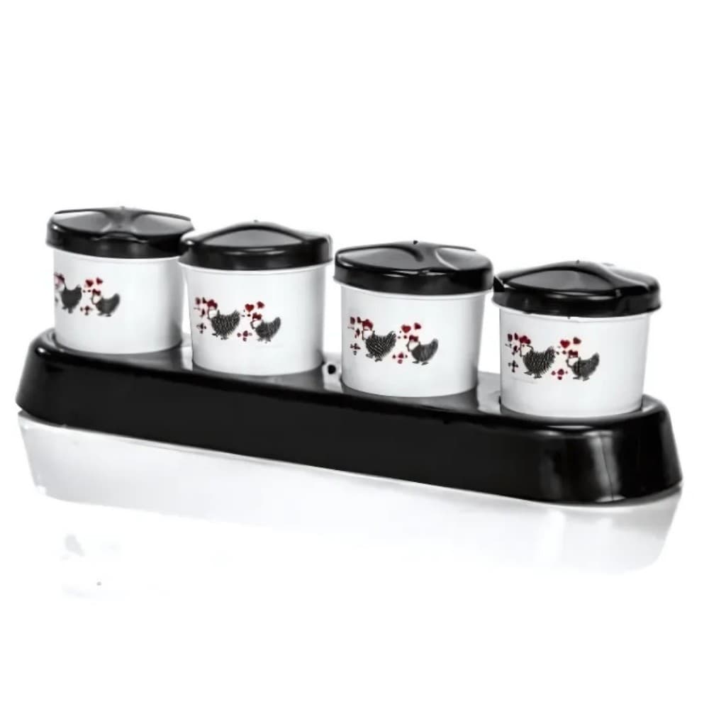 Kit com 4 Porta temperos Potes - 100 ml cada - Porta Condimentos Cozinha