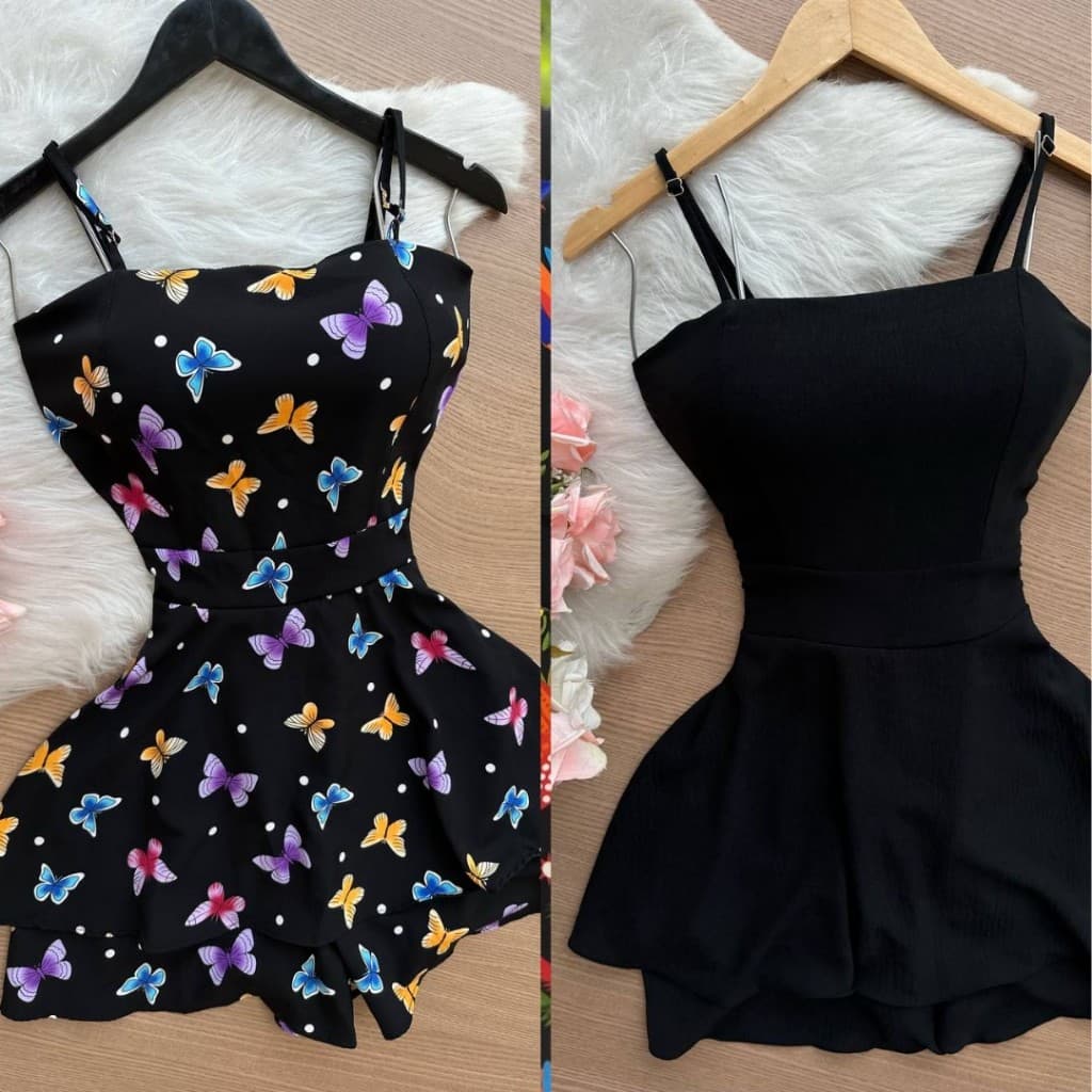 Kit 2 Vestidos Macaquinho Feminino com Short Interno – Conforto e Estilo em Diversas Cores