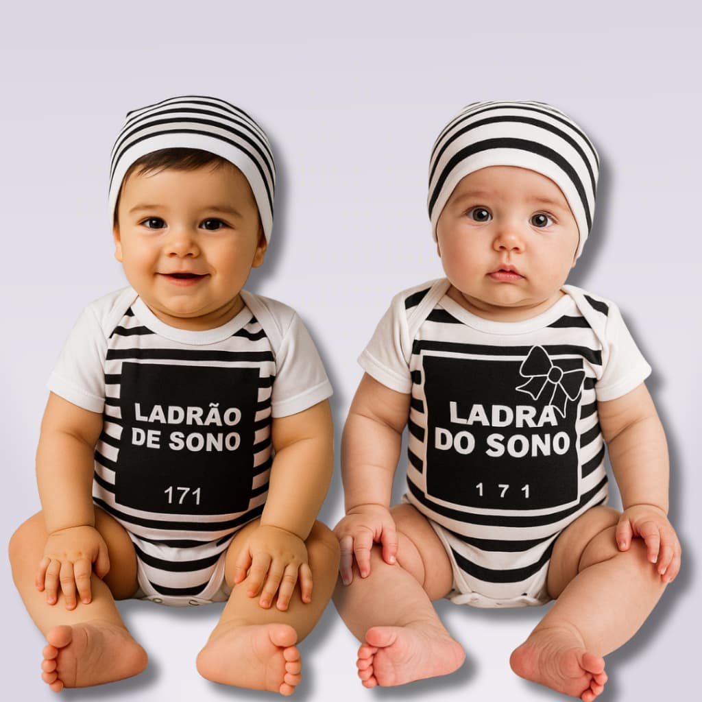 Body Bebê Infantil Mêsversário Temático Ladrão de Sono Super Confortável Linha Premium