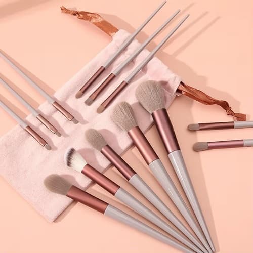 Kit de Pincéis de Maquiagem Profissionais Suave Clean com 13 Peças + Necessaire