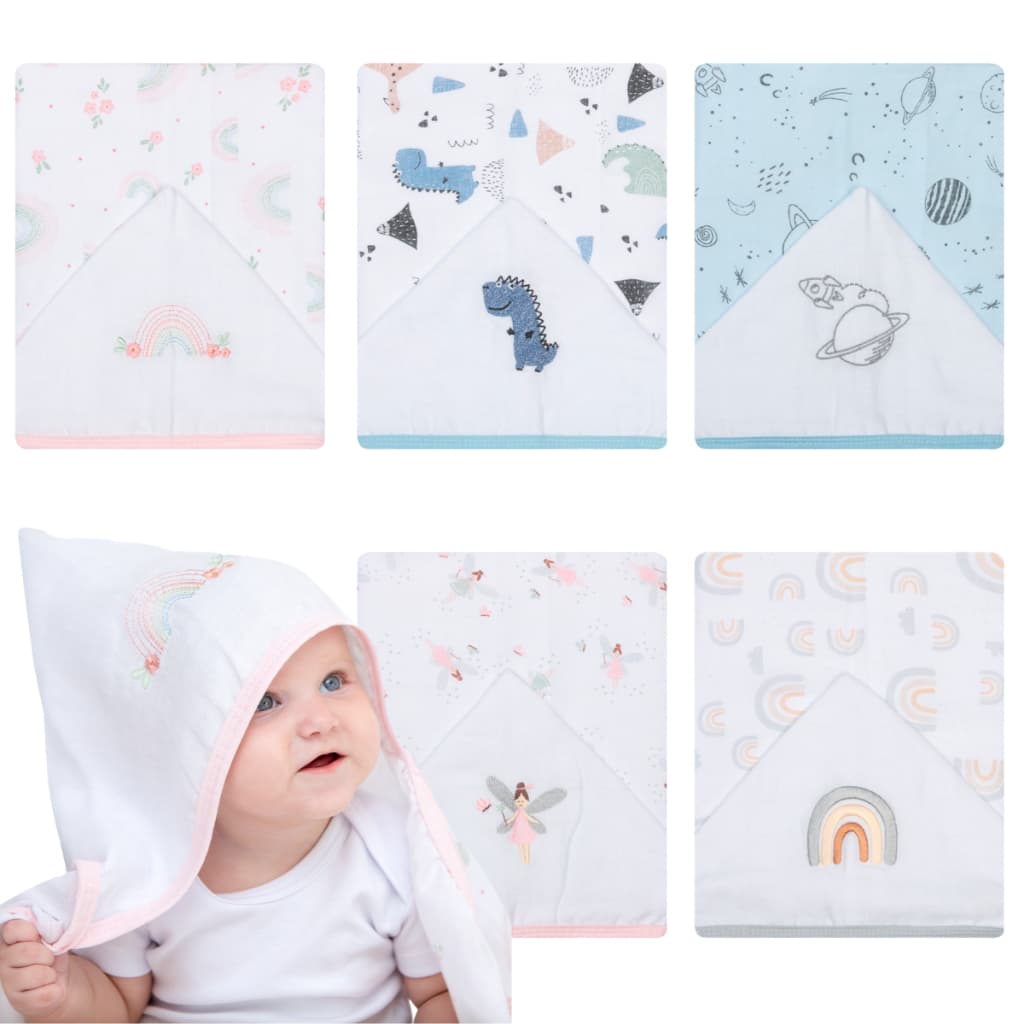 Toalha de Banho Bebê Soft Fralda 1,10m x 90cm com Capuz Alta Absorção Bordado 1 Camada