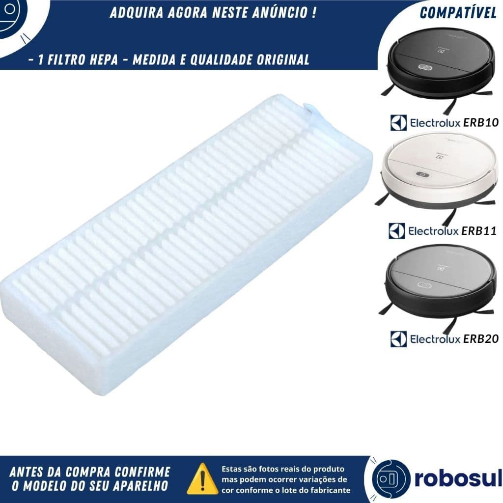 Filtro Hepa Para Robô Aspirador Electrolux HOME-E SPEED ERB10 ERB11 HOME-E CONTROL ERB20