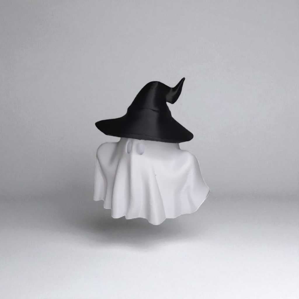 👻🎩 Fantasminha Decorativo com Chapéu de Bruxo - Coleção Halloween 🎃🎃
