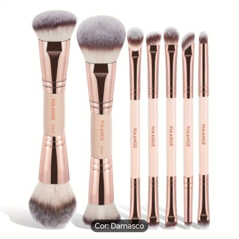 Kit de Pincéis Maange 7 Peças Duplos 14 Funções Maquiagem Profissional