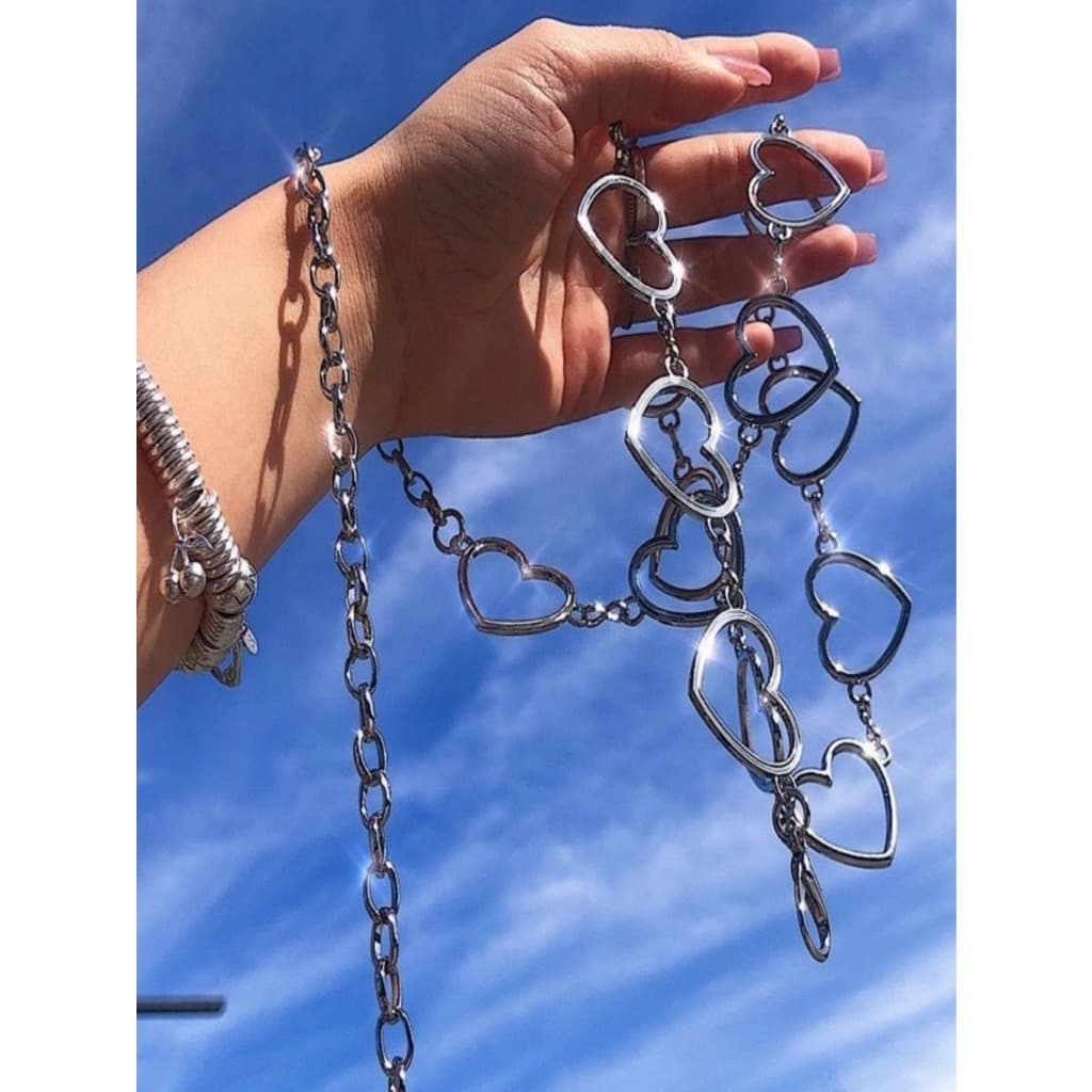 Cinto Metálico Feminino Fashion Metal Deixa De Corrente Coração Estreito Para Cintura Feminina-999