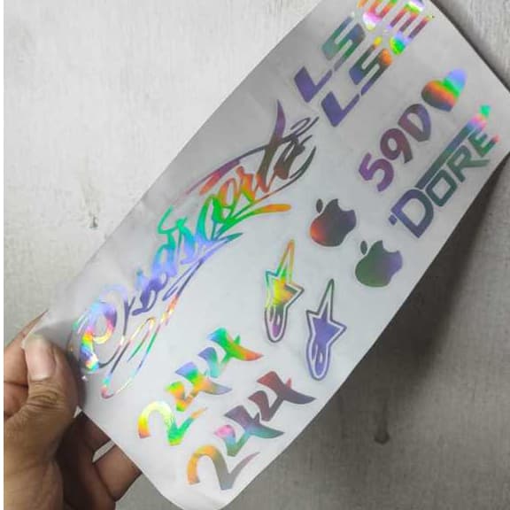 Cartela de Adesivos Holografico/camleão para sua bike/moto/capacete/caminhão/carro