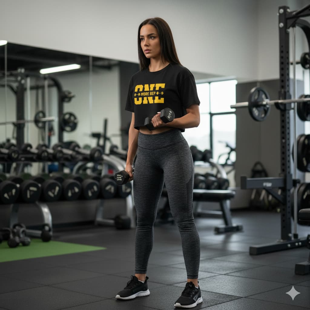CROPPED FEMININO ONE MORE REP BLUSA CASUAL TREINO MOTICAÇÃO