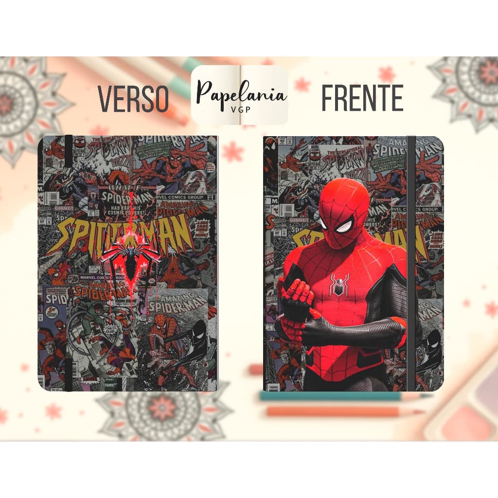 Caderno Moleskine & Sketchbook. 21x14cm Tema super herois HOMEM ARANHA
