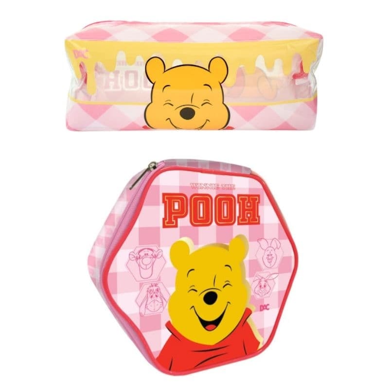 Estojo grande horizontal ou hexagonal em PVC DAC Ursinho Pooh Winnie The Pooh material escolar urso fofo kawaii