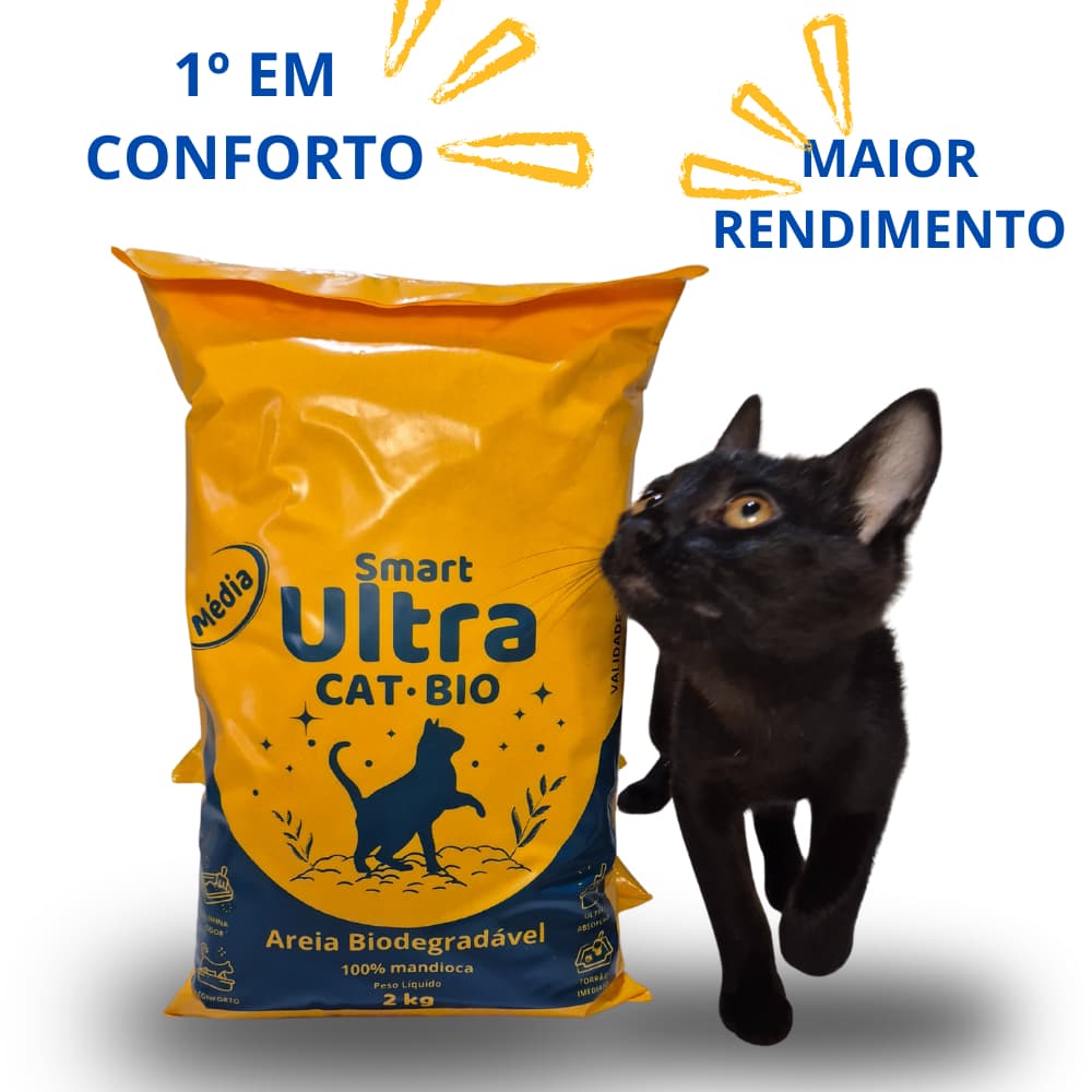 Areia para Gatos 2kg – Biodegradável, Controle de Odores e Limpeza Fácil