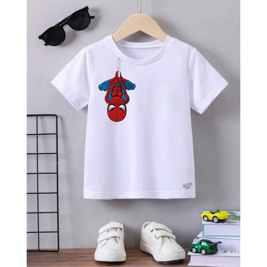 Camiseta Infantil Homem Aranha Menino Camiseta Personagem Super Herói Algodão Premium Confortável