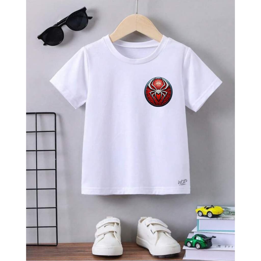 Camiseta Infantil Homem Aranha Menino Camiseta Personagem Super Herói Algodão Premium Confortável