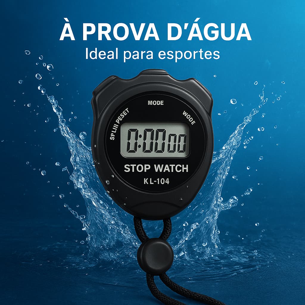 Cronômetro Digital Esportivo à Prova d’Água – Seu Treino com Mais Precisão!